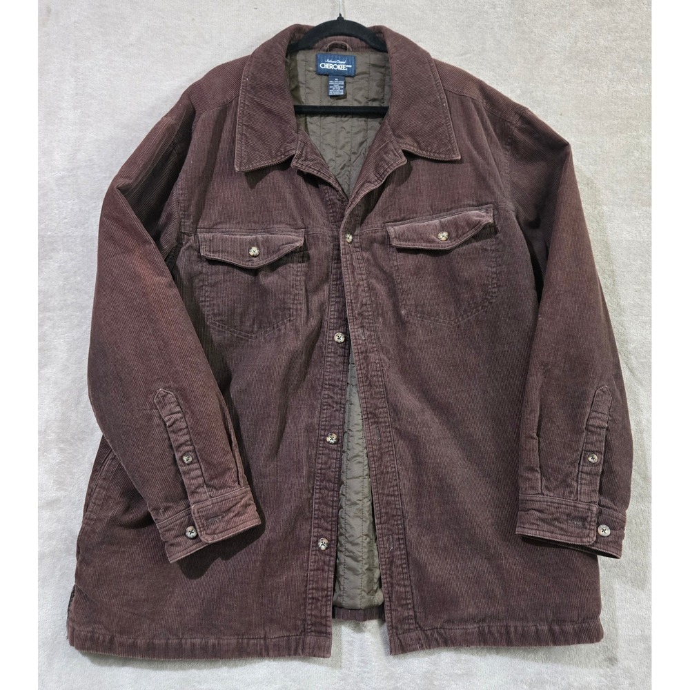 Corduroy Shacket XL Chocolate Brown Quilted Lined Barn Coat Workwear Heritage